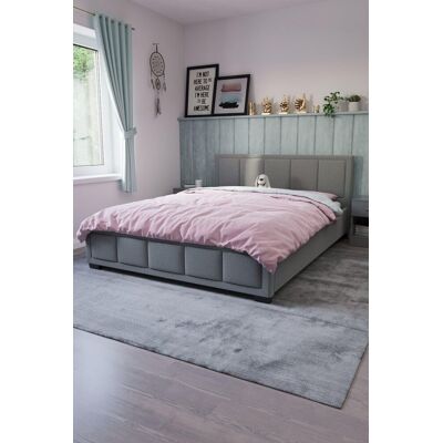 Home Discount Vida Designs Vanita Bed Frame Linen Fabric UKFR Storage Furniture in Light Grey Size: Double Light Grey Double Home Discount Vida Designs Vanita Bed Frame Linen Fabric UKFR Storage Furniture in Light Grey Size: Double Light Grey Double