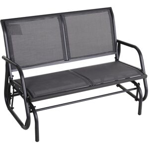 Outsunny 2-Person Patio Glider Bench Gliding Chair Loveseat with Armrest