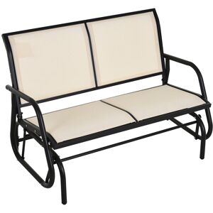 Outsunny 2-Person Patio Glider Bench Gliding Chair Loveseat with Armrest