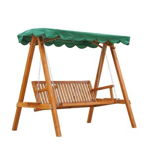 Outsunny Swing Chair 3 Seater Swinging Wooden Hammock Garden Outdoor Canopy