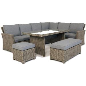 Out & Out Original Palma Corner Outdoor 9 Seater Rattan Garden Lounge Set