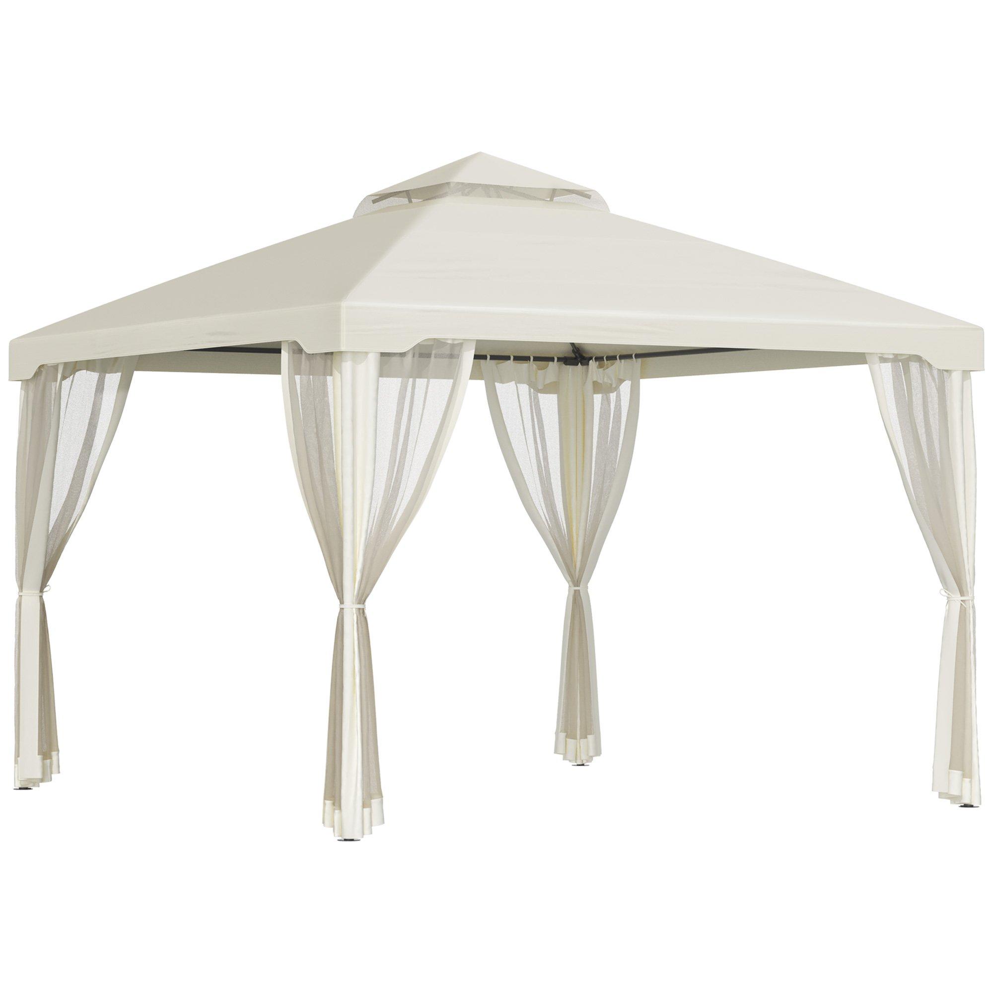 Outsunny 3 x 3 m Metal Gazebo Garden Outdoor 2-Tier Roof Marquee Party