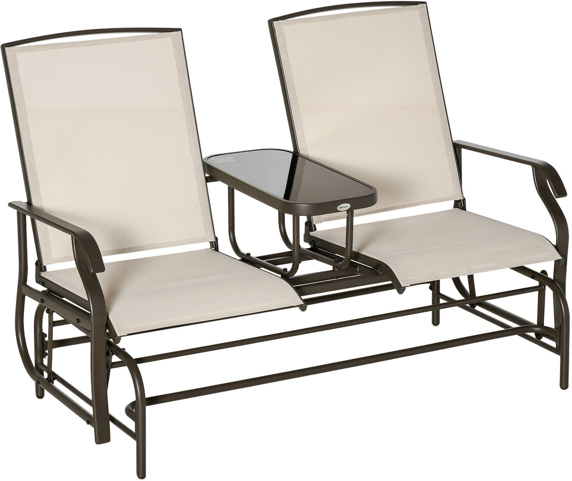 Outsunny 2 Seater Rocker Double Rocking Chair Lounger Outdoor Garden Furniture