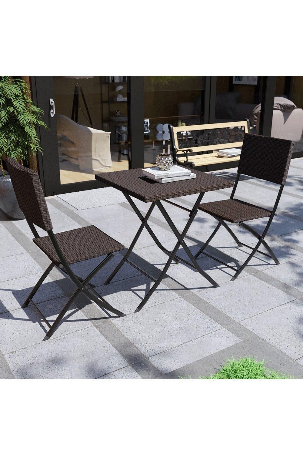 Home Discount Garden Vida Capri 2 Seater Rattan Bistro Set Garden Furniture