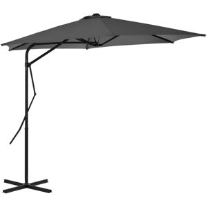 Berkfield Home Outdoor Parasol with Steel Pole 300 cm Anthracite in Black Black Berkfield Home Outdoor Parasol with Steel Pole 300 cm Anthracite in Black Black