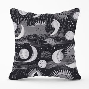 Warren Reed - Designer Abstract Black White Moon & Sun Outdoor Cushion in Grey Size: 60 cm x 60 cm Grey 60 cm x 60 cm Warren Reed - Designer Abstract Black White Moon & Sun Outdoor Cushion in Grey Size: 60 cm x 60 cm Grey 60 cm x 60 cm