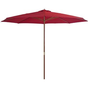 Berkfield Home Outdoor Parasol with Wooden Pole 350 cm Burgundy in Red Red Berkfield Home Outdoor Parasol with Wooden Pole 350 cm Burgundy in Red Red