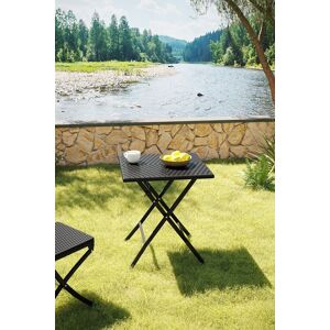 Living and Home Square Rattan Folding Outdoor Bistro Table Garden Dining Table in Black Black Living and Home Square Rattan Folding Outdoor Bistro Table Garden Dining Table in Black Black