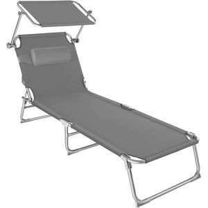 tectake Sun Lounger Cloé in Grey Size: 1 Seater Grey 1 Seater tectake Sun Lounger Cloé in Grey Size: 1 Seater Grey 1 Seater