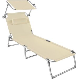 tectake Sun Lounger Cloé in Beige Size: 1 Seater Beige 1 Seater tectake Sun Lounger Cloé in Beige Size: 1 Seater Beige 1 Seater