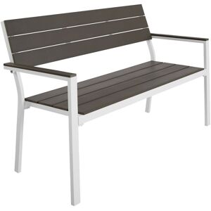 tectake Garden Bench Line in Light Grey Size: 2 Seater Light Grey 2 Seater tectake Garden Bench Line in Light Grey Size: 2 Seater Light Grey 2 Seater
