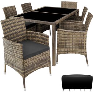 Tectake Garden Set with 6 Chairs - Outdoor Furniture Tectake Garden Set with 6 Chairs - Outdoor Furniture