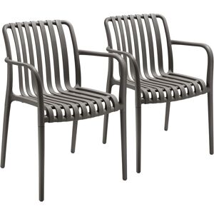 tectake Garden Chairs Alcudia in Dark Grey Size: 2 Seater Dark Grey 2 Seater tectake Garden Chairs Alcudia in Dark Grey Size: 2 Seater Dark Grey 2 Seater