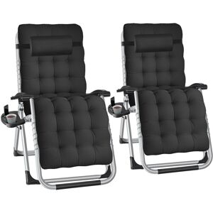 tectake Sun Lounger Cloud - folding, adjustable backrest & footrest in Black Size: 1 Seater Black 1 Seater tectake Sun Lounger Cloud - folding, adjustable backrest & footrest in Black Size: 1 Seater Black 1 Seater