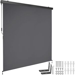 tectake Vertical Awning Eloise in Grey Size: Large Grey Large tectake Vertical Awning Eloise in Grey Size: Large Grey Large