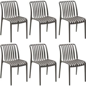 tectake Garden chairs Alcudia - durable, stackable & weather-resistant in Dark Grey Size: 6 Person Dark Grey 6 Person tectake Garden chairs Alcudia - durable, stackable & weather-resistant in Dark Grey Size: 6 Person Dark Grey 6 Person