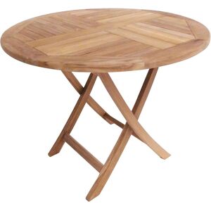 Charles Bentley Solid Wooden Teak Round 2-4 Seater Table Garden Foldable Patio in Natural Natural Charles Bentley Solid Wooden Teak Round 2-4 Seater Table Garden Foldable Patio in Natural Natural