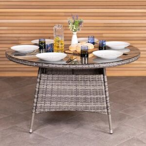 Charles Bentley Rattan 6 Seater Dining Table - Grey Grey Charles Bentley Rattan 6 Seater Dining Table - Grey Grey