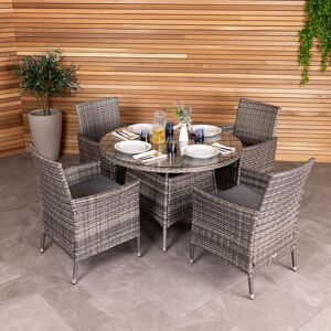 Charles Bentley Garden Outdoor 4 Piece Rattan Dining Set Grey Grey Charles Bentley Garden Outdoor 4 Piece Rattan Dining Set Grey Grey
