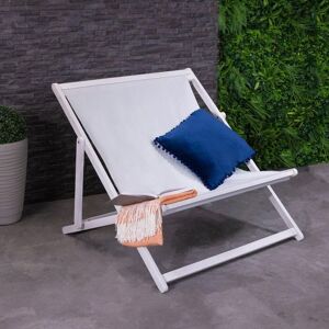 Charles Bentley Certified Eucalyptus White Washed Double Deck Chair Grey Grey Charles Bentley Certified Eucalyptus White Washed Double Deck Chair Grey Grey