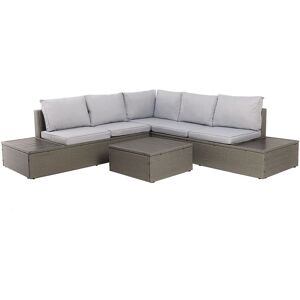 Charles Bentley Rattan & Polywood Corner Lounge Set in Grey Grey Charles Bentley Rattan & Polywood Corner Lounge Set in Grey Grey