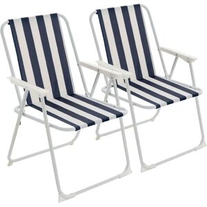 Harbour Housewares - 2pk - Blue Stripe - Chair Harbour Housewares - 2pk - Blue Stripe - Chair