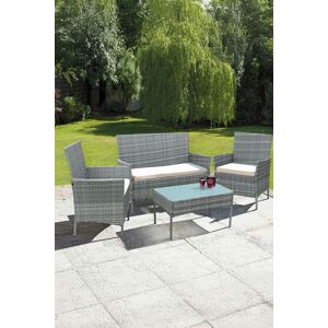 Neo 4 Piece Rattan Outdoor Furniture Garden Sofa Set in Grey Grey Neo 4 Piece Rattan Outdoor Furniture Garden Sofa Set in Grey Grey