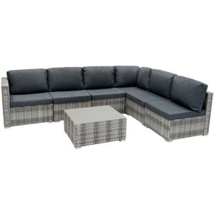 Monstershop Rattan Modular 7 Piece Furniture Set - Grey Grey Monstershop Rattan Modular 7 Piece Furniture Set - Grey Grey