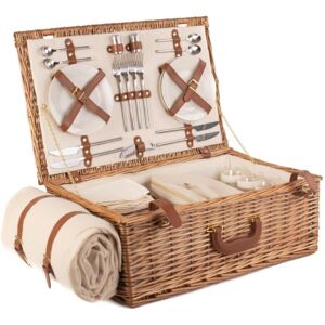 Red Hamper Wicker Deluxe Fully Fitted Traditional Picnic Basket in Brown Size: 2 Person Brown 2 Person Red Hamper Wicker Deluxe Fully Fitted Traditional Picnic Basket in Brown Size: 2 Person Brown 2 Person
