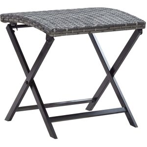 Berkfield Home Folding Stool Poly Rattan Grey Grey Berkfield Home Folding Stool Poly Rattan Grey Grey