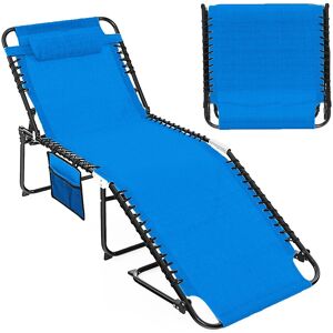 Costway Oversize Folding Chaise Lounge Portable Patio Sun Lounger in Blue Blue Costway Oversize Folding Chaise Lounge Portable Patio Sun Lounger in Blue Blue