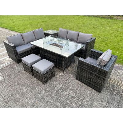 Fimous Outdoor Rattan Garden Corner Furniture Gas Fire Pit Table Sets Gas Heater Lounge Chair - Garden Corner Furniture Fimous Outdoor Rattan Garden Corner Furniture Gas Fire Pit Table Sets Gas Heater Lounge Chair - Garden Corner Furniture