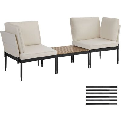 tectake Magaluf Garden Lounge Set, 5-in-1 Function, Aluminum Frame in Black Size: 2 Seater Black 2 Seater tectake Magaluf Garden Lounge Set, 5-in-1 Function, Aluminum Frame in Black Size: 2 Seater Black 2 Seater