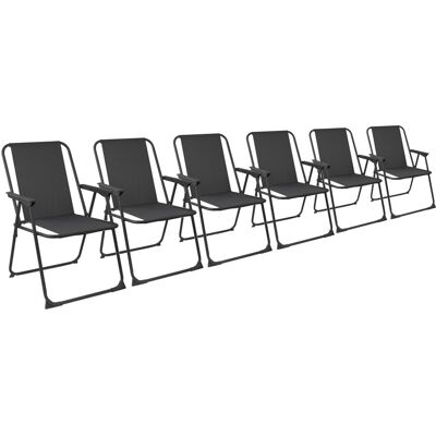 Harbour Housewares - De Jardin En Métal Pliant Fauteuil Bas Portable Camping Chaise Noir X6 - Accent chair Harbour Housewares - De Jardin En Métal Pliant Fauteuil Bas Portable Camping Chaise Noir X6 - Accent chair