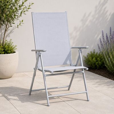 Samuel Alexander Grey Garden Patio Multi-Position Reclining Folding Chair - Chair Samuel Alexander Grey Garden Patio Multi-Position Reclining Folding Chair - Chair