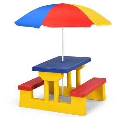 Costway Kids Picnic Table Set Indoor & Outdoor Picnic Table & Benches Multicolor Costway Kids Picnic Table Set Indoor & Outdoor Picnic Table & Benches Multicolor