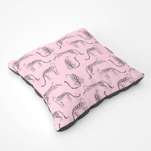 Warren Reed - Designer Abstract Leopard Pattern Floor Cushion in Pink Size: Large Pink Large Warren Reed - Designer Abstract Leopard Pattern Floor Cushion in Pink Size: Large Pink Large