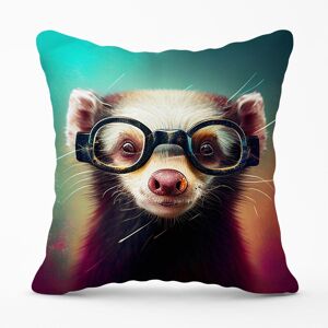 Warren Reed - Designer Ferret With Glasses Splashart Outdoor Cushion in Brown Size: 45 cm x 45 cm Brown 45 cm x 45 cm Warren Reed - Designer Ferret With Glasses Splashart Outdoor Cushion in Brown Size: 45 cm x 45 cm Brown 45 cm x 45 cm