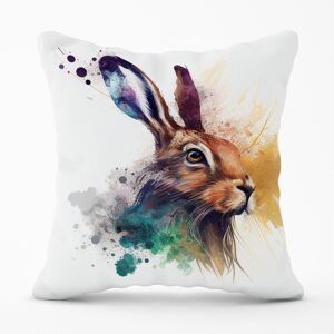 Warren Reed - Designer Hare Close Up Splashart Outdoor Cushion in Brown Size: 45 cm x 45 cm Brown 45 cm x 45 cm Warren Reed - Designer Hare Close Up Splashart Outdoor Cushion in Brown Size: 45 cm x 45 cm Brown 45 cm x 45 cm