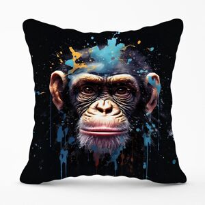 Warren Reed - Designer Monkey Face Splashart with Blue Outdoor Cushion Size: 45 cm x 45 cm Blue 45 cm x 45 cm Warren Reed - Designer Monkey Face Splashart with Blue Outdoor Cushion Size: 45 cm x 45 cm Blue 45 cm x 45 cm