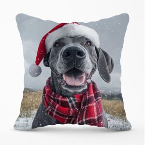 Warren Reed - Designer Christmas Great Dane Cushion in Grey Size: 60 cm x 60 cm Grey 60 cm x 60 cm Warren Reed - Designer Christmas Great Dane Cushion in Grey Size: 60 cm x 60 cm Grey 60 cm x 60 cm