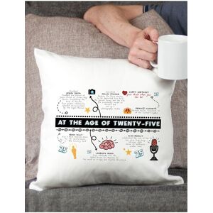Afewhometruths 25th Birthday Fun Facts Cushion Gift in Off-White Size: 40 cm x 40 cm Off-White 40 cm x 40 cm Afewhometruths 25th Birthday Fun Facts Cushion Gift in Off-White Size: 40 cm x 40 cm Off-White 40 cm x 40 cm