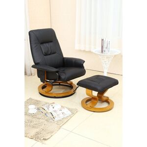 More4Homes Tuscany Bonded Leather Swivel Recliner Massage Chair w Footstool in Black Black More4Homes Tuscany Bonded Leather Swivel Recliner Massage Chair w Footstool in Black Black