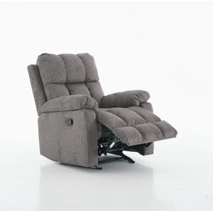 FURNITURE ONE Manual Recliner Sofa, Fabric Upholstery Recliner Armchair in Grey Size: 1 Seater Grey 1 Seater FURNITURE ONE Manual Recliner Sofa, Fabric Upholstery Recliner Armchair in Grey Size: 1 Seater Grey 1 Seater