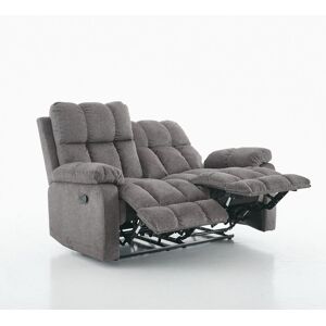 FURNITURE ONE Manual Recliner Sofa, Fabric Upholstery Recliner Loverseat in Grey Size: 2 Seater Grey 2 Seater FURNITURE ONE Manual Recliner Sofa, Fabric Upholstery Recliner Loverseat in Grey Size: 2 Seater Grey 2 Seater