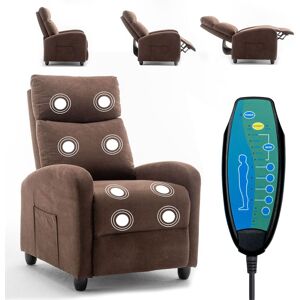 FURNITURE ONE Massage Recliner Chair, Pushback Recliner + 8 Point Vibration Massage in Brown Size: 1 Pack Brown 1 Pack FURNITURE ONE Massage Recliner Chair, Pushback Recliner + 8 Point Vibration Massage in Brown Size: 1 Pack Brown 1 Pack