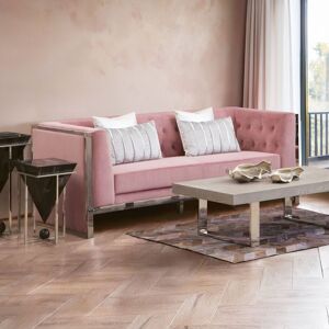 Orsina Functional Sturdy 3 Seat Pink Velvet Sofa, Stylish Mid Century Sofa For Bedroom, Comfortable 3 Seater Sofa Pink Orsina Functional Sturdy 3 Seat Pink Velvet Sofa, Stylish Mid Century Sofa For Bedroom, Comfortable 3 Seater Sofa Pink