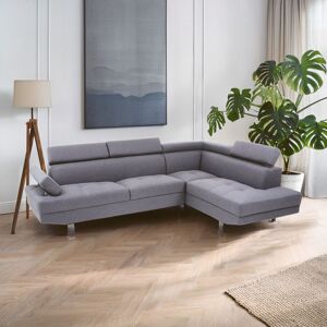 Orsina Contemporary Ochre Linen Corner Sofa, Velvet Upholstered Mid Century Sofa, Refined Sofa For Livingroom in Grey Grey Orsina Contemporary Ochre Linen Corner Sofa, Velvet Upholstered Mid Century Sofa, Refined Sofa For Livingroom in Grey Grey