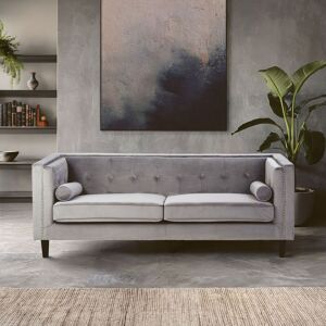 Orsina Contemporary 3 Seat Grey Velvet Sofa, Velvet Upholstered Mid Century Sofa, Refined Sofa For Livingroom Grey Orsina Contemporary 3 Seat Grey Velvet Sofa, Velvet Upholstered Mid Century Sofa, Refined Sofa For Livingroom Grey