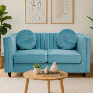 Orsina Farah Two Seat Velvet Sofa in Green Green Orsina Farah Two Seat Velvet Sofa in Green Green